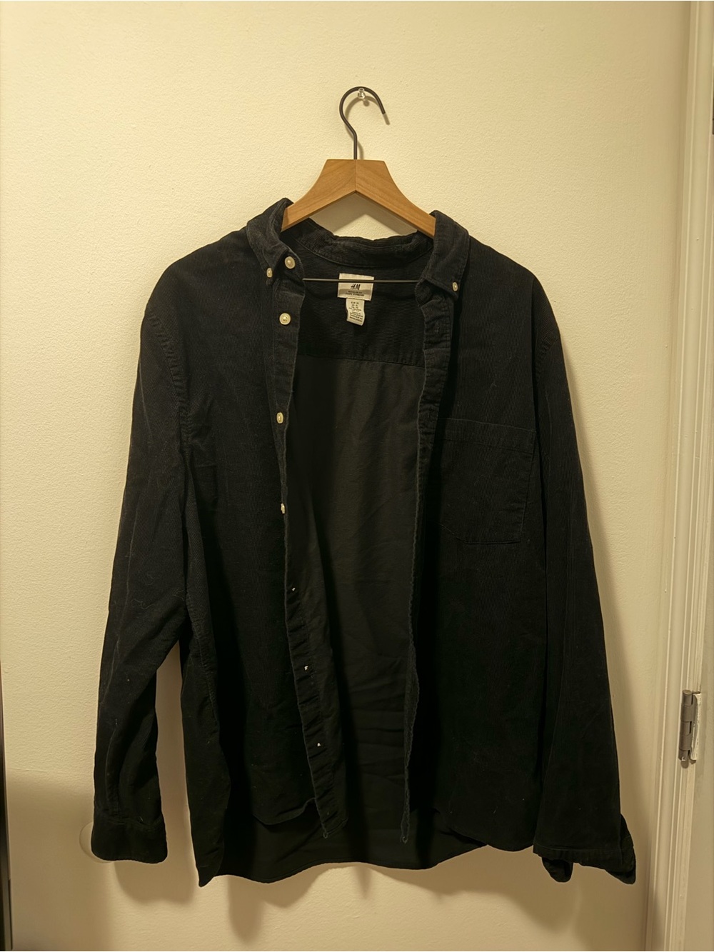 H&M Men's Black Corduroy Shirt Jacket